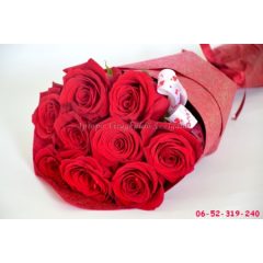   Vörös rózsacsokor (10 szál) NINCS KÉSZLETEN, CSAK ELŐRENDELÉSRE!