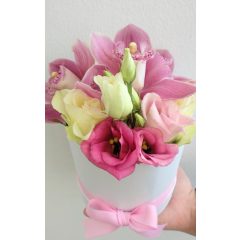 Virágdoboz (lizik, rózsák, orchideák) 